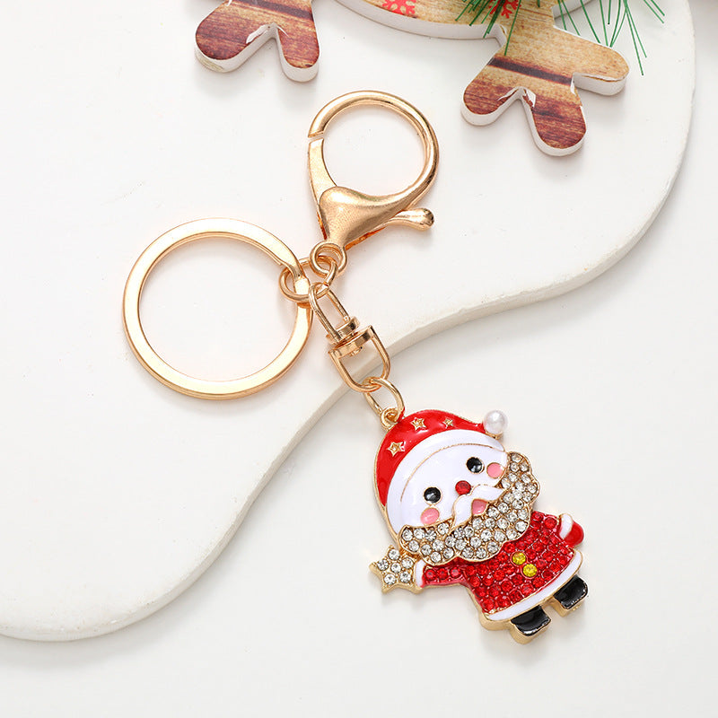 Wholesale Christmas Zinc Alloy Christmas Tree Keychain